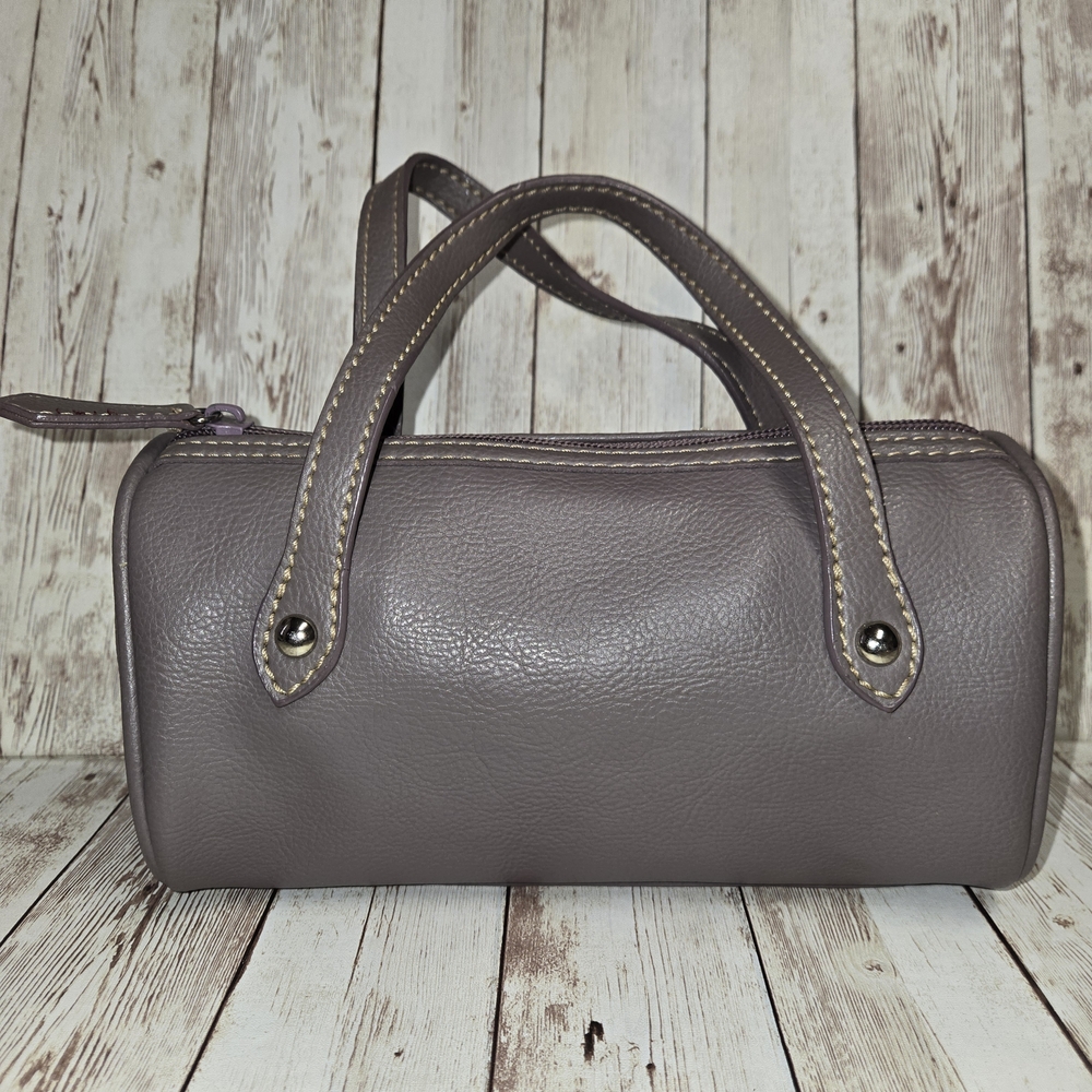 Nine West Powder Lavender Mini Barrel Purse Double Strap w/ Mirror Small Handbag